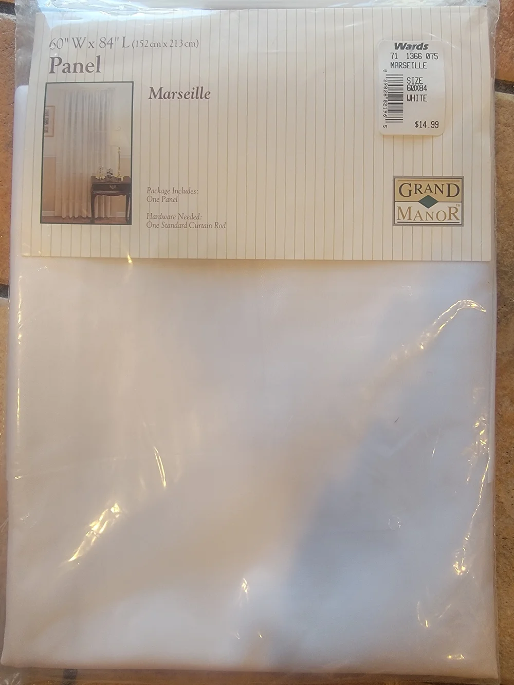 Montgomery Wards White Curtains Panel Vintage Marselle. NWT.
